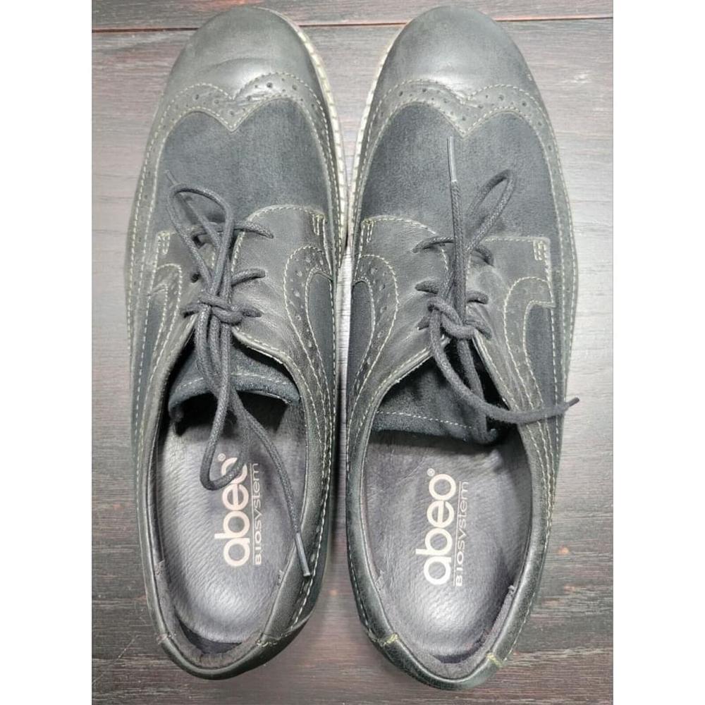 Abeo Wing Tip Oxford Dress Shoes Mens 8.5 Black Leather & Suede Lace Up